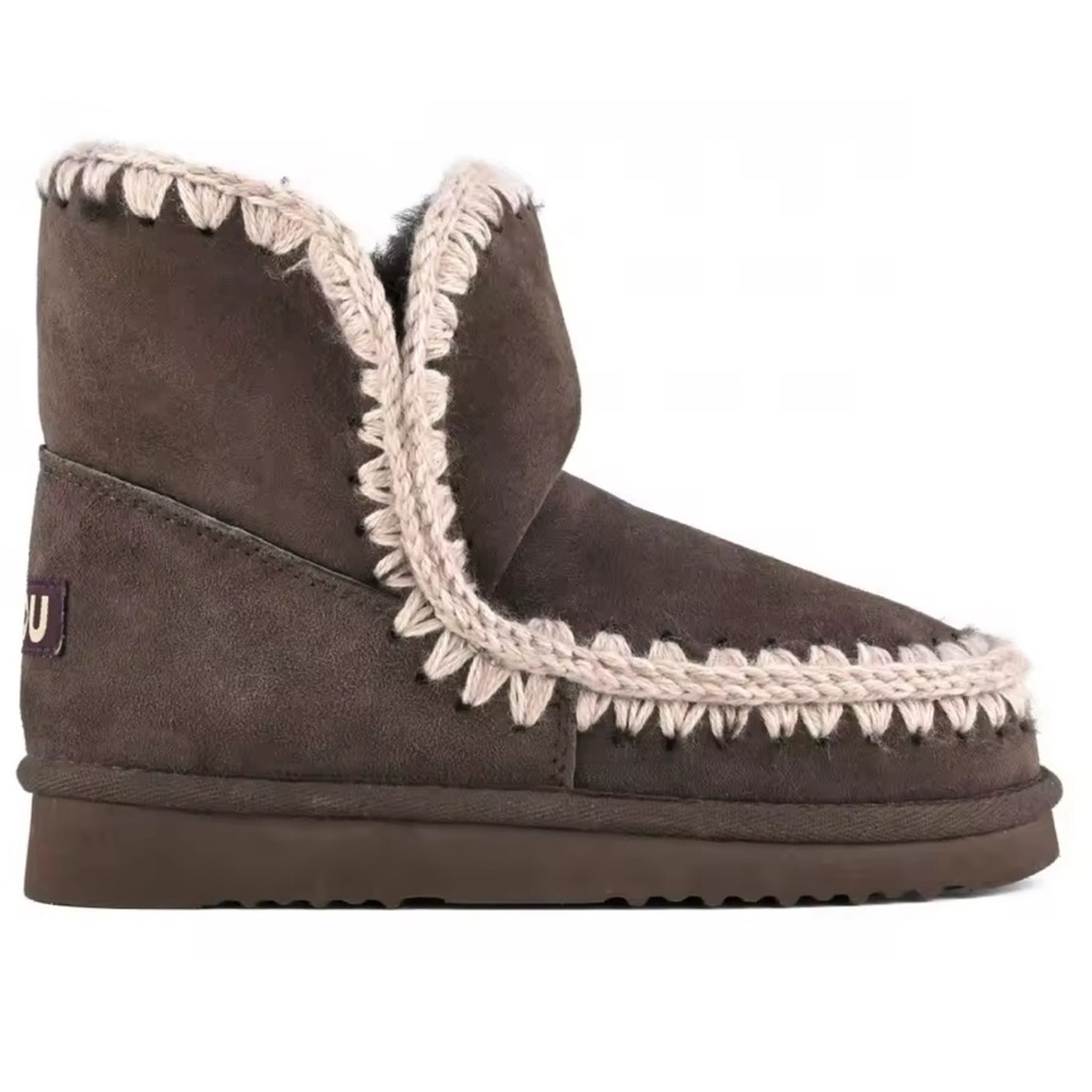 Mou Dark Brown Sheepskin Slippers